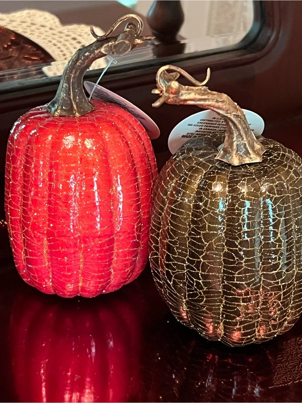 Fall DECORATIONS SET: Charger,Glass Jar with Copper Lid, 🍁 & Pumpkins